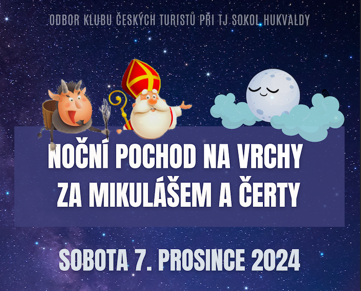 Pozvánka – Noční pochod na Vrchy za Mikulášem a čerty 7. prosince 2024